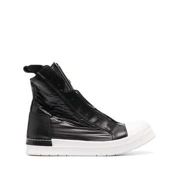 leather high-top sneakers