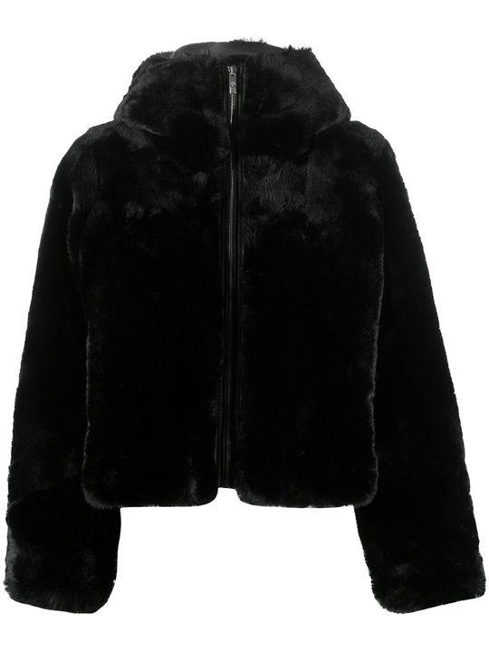 Mongie faux-fur hooded jacket展示图