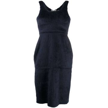 FAKE FUR DRESS NAVY