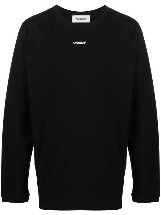 LONG SLEEVE LOGO TEE DEEP SMOKE WHITE展示图