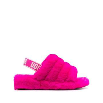 quilted shearling slippers