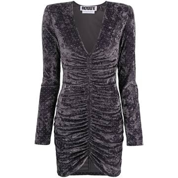 sequin velvet ruched dress