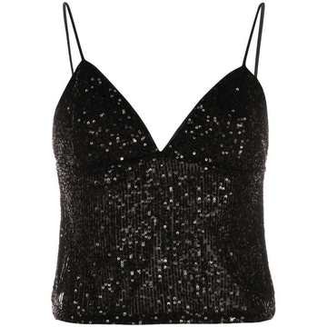 sequinned crop top