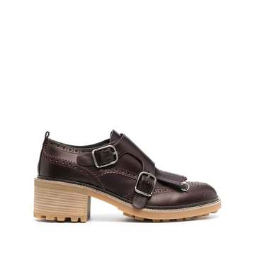 block-heel monk shoes