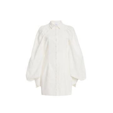 Lola Broderie-Sleeve Cotton Shirt Dress