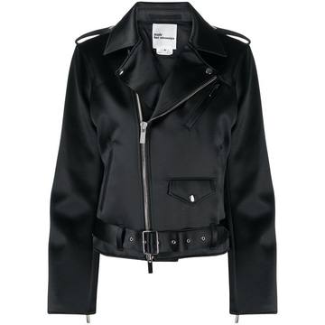 satin finish biker jacket