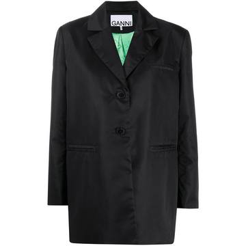 box pleat single-breasted blazer