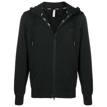 zipped hooded jacket