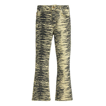 Printed Mid-Rise Flared Jeans