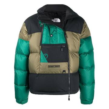 colour-block hooded padded jacket