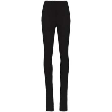 button-cuff high-waist leggings