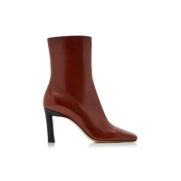 Isa Two-Tone Leather Ankle Boots
