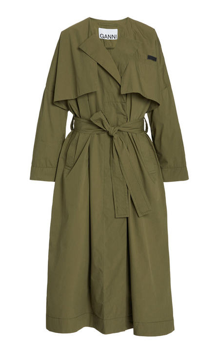 Belted Stretch Canvas Trench Coat展示图