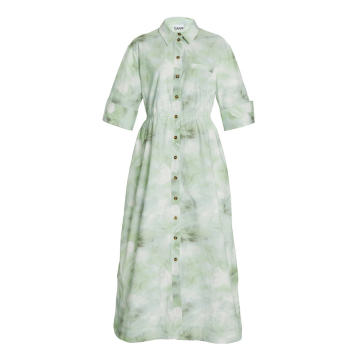 Printed Cotton-Poplin Shirt Dress