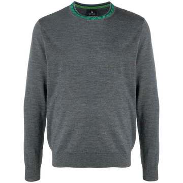 contrast neck jumper