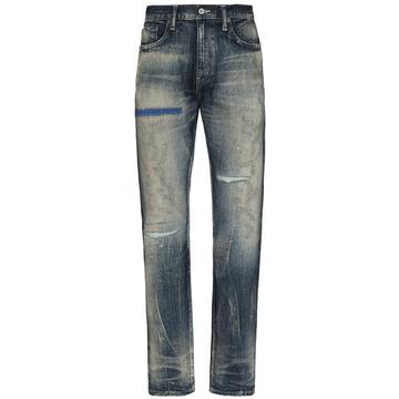 Savage denim straight trousers