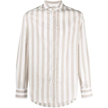 stripe-pattern buttoned shirt