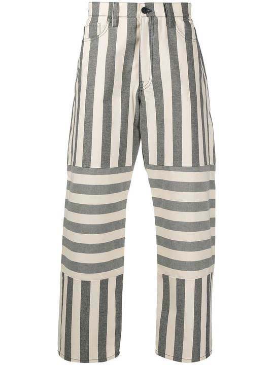 striped straight-leg trousers展示图