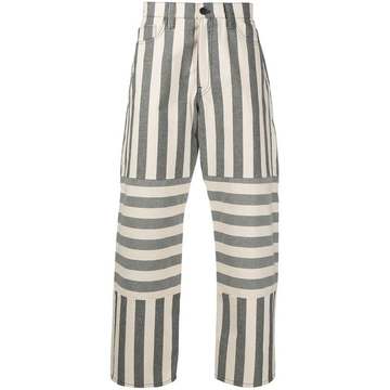 striped straight-leg trousers