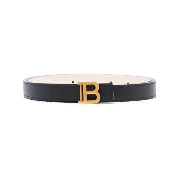 Black B Logo Leather Waist Belt