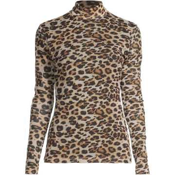 leopard-print mesh top