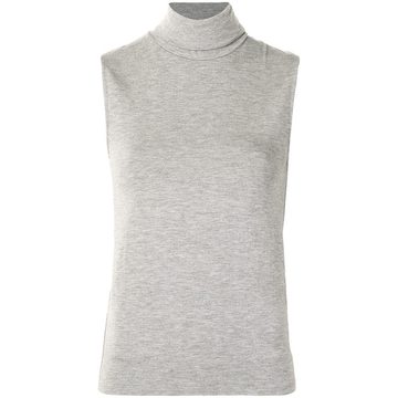 sleeveless roll-neck top