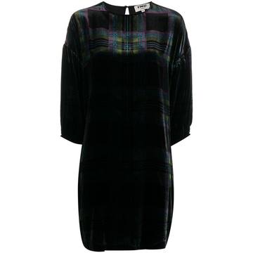 checked velvet dress