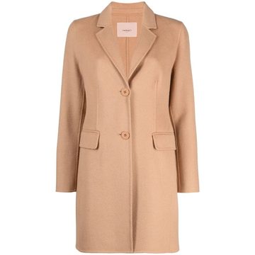 single-breasted mid-length coat