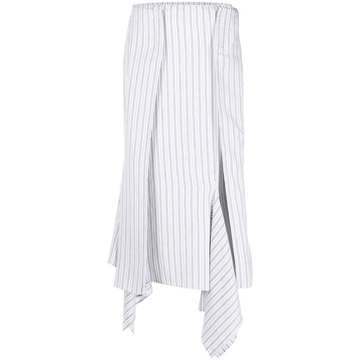 asymmetric striped skirt