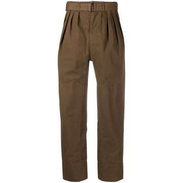 high-waist straight trousers