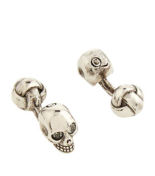 Crystal Embellished Skull Cufflinks展示图