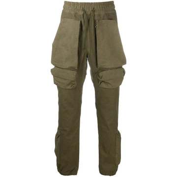 straight leg front flap pocket trousers
