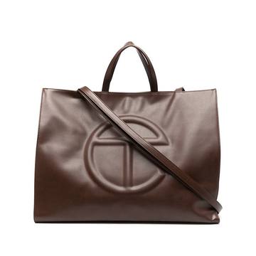 logo-embossed tote bag