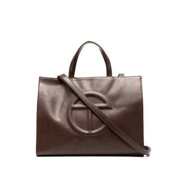 logo-embossed tote bag