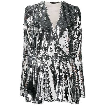 sequin-embellished wrap dress