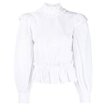 open back ruffle-detail shirt