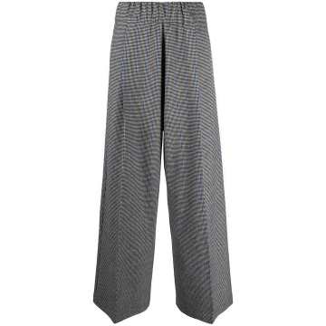 check-pattern palazzo pants