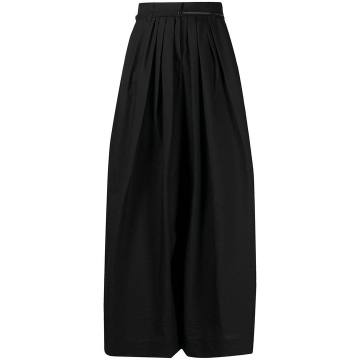pleated wide leg trousers