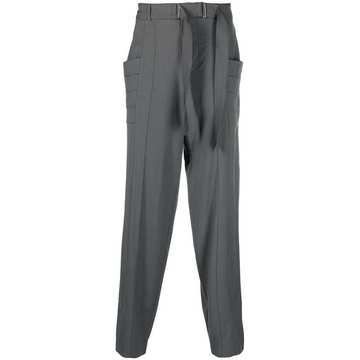 belted waist tencel trousers