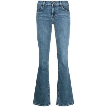 mid-rise flared jeans