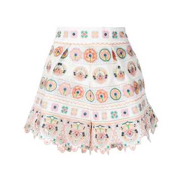 printed mini skirt