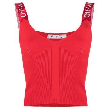 logo straps knitted cropped top