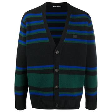 striped Face patch cardigan