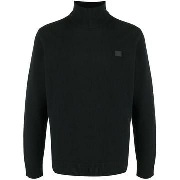 Face patch roll neck jumper