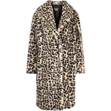 leopard print single-breasted overcoat