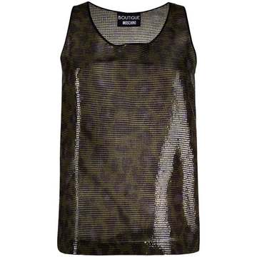 animal sequin pattern top