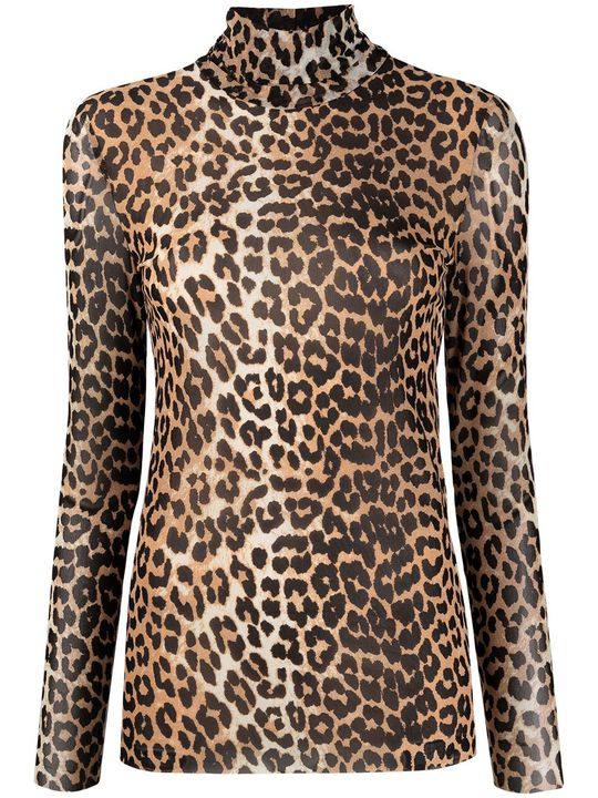 leopard-print rollneck jumper展示图