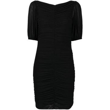 ruched-detailed fitted dress