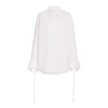 Flounce-Cuff Organic-Cotton Shirt