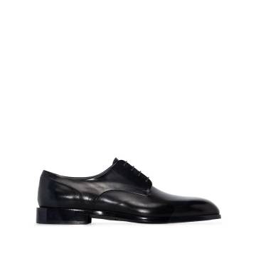 black leather Oxford shoes